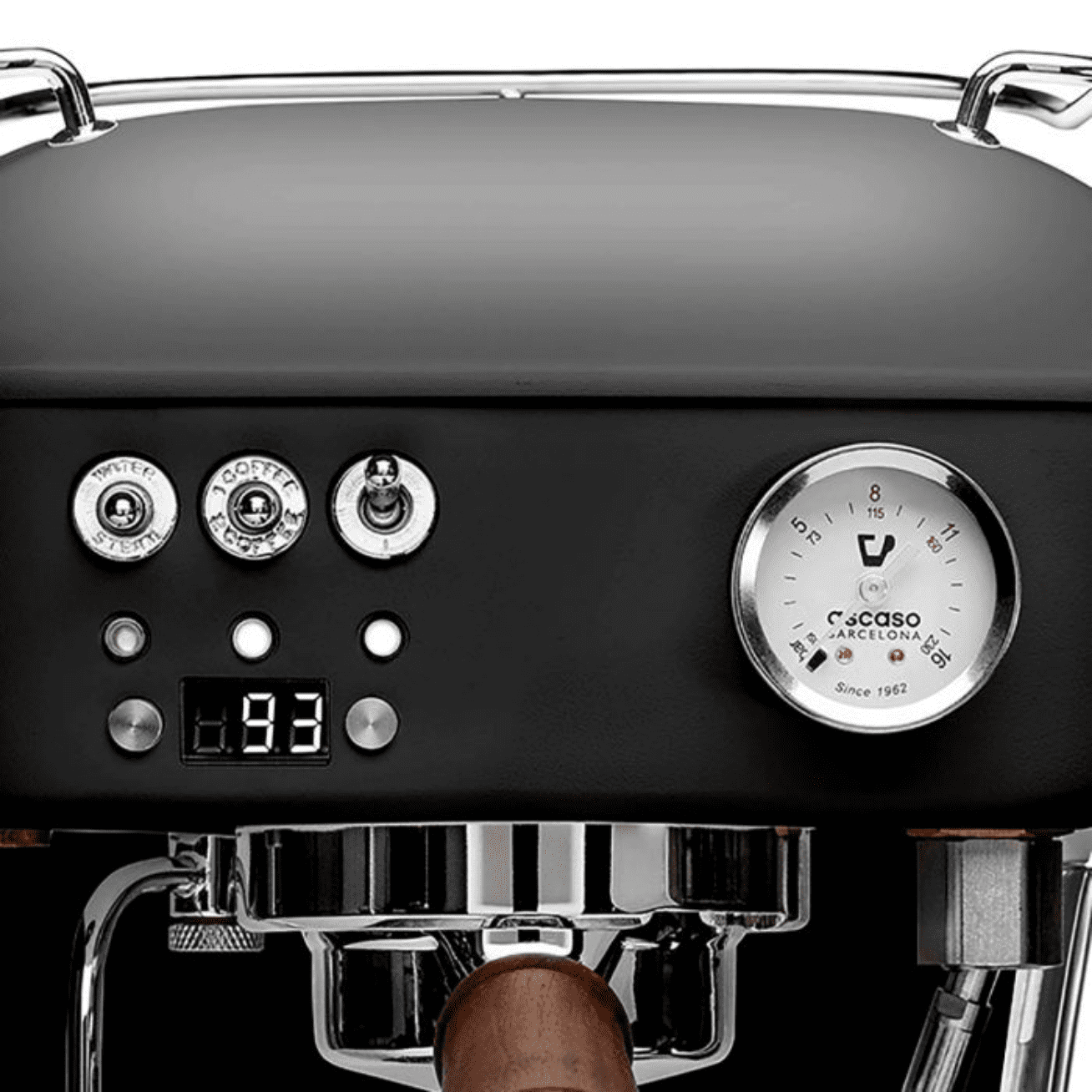 Ascaso Dream PID Espresso Machine - Dark Black and Walnut