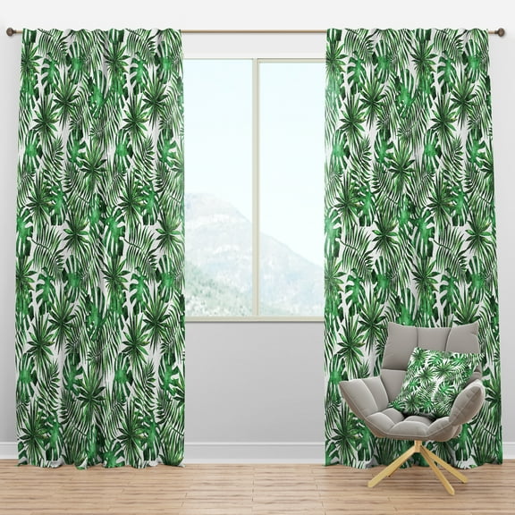 Designart 'Tropical Foliage Mood VIII' Tropical Blackout Curtain Panel