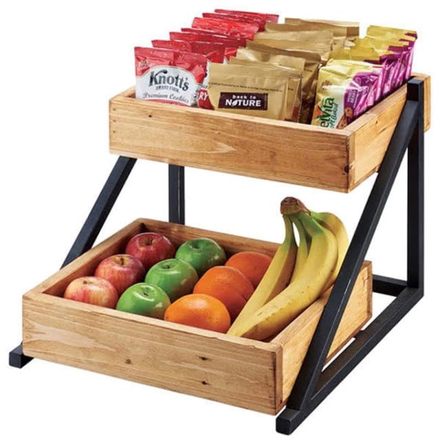 Cal Mil 3448-99 Madera Porte-marchandises 2 Bacs - Noir et Marron
