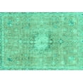 thumbnail image 1 of Ahgly Company Machine Washable Indoor Rectangle Abstract Turquoise Blue Modern Area Rugs, 8' x 10', 1 of 4