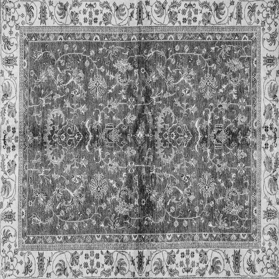 Ahgly Company Indoor Square Oriental Gray Traditional Area Rugs, 5' Square