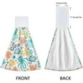 thumbnail image 4 of GZHJMY Ocean Animals Hanging Tie Towels Set of 2, Soft Absorbent Kitchen Hand Towels with Hanging Loops for Kitchen Bathroom Farmhouse Home Decor, 18.2 x 14 Inch Wash Cloths, 4 of 7