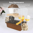 thumbnail image 2 of oshhni Small Animal Carrier Cage Hamster Cage for Dwarf Hamster Guinea Pig Hedgehog brown, 2 of 8