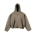 thumbnail image 1 of Sudadera con capucha para hombre, lisa, de manga larga, polar, de ancho corto, doble capa, estilo urbano occidental, sudadera con capucha, blusa de poliéster para hombre, 1 of 8