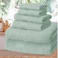 thumbnail image 5 of MALLONI HOME Ultra Soft 6 Pack Cotton Towel Set, Contains 2 Bath Towels 28x55 inch, 2 Hand Towels 16x24 inch & 2 Wash Coths 12x12 inch, Ideal Everyday use, Compact & Lightweight - Sea Green, 5 of 8