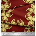 thumbnail image 2 of Soimoi Red Cotton Duck Fabric Florals Floral Print Fabric by the Yard 42 Inch Wide, 2 of 3