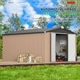 thumbnail image 5 of AECOJOY 10' x 14' Outdoor Storage Shed with Lockable Door Patio Metal Garden Storage Building in Brown for Outside, 5 of 7