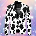 thumbnail image 2 of oqasdz Suit Jacket for Men Printed Fashion Suit Business foreign Trade Loose Comfortable Fashion Leopard Print Milk Print Printed Suit Coat Top,Size 2X, 2 of 4
