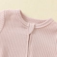 thumbnail image 4 of UAMVSH Baby Bodysuits Ribbed Long Sleeve Cotton Knitwear Onesie Comfy Infant Footed One-Piece Romper Jumpsuit with Zipper(3-6 Months,Pink), 4 of 7