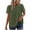 Army Green, variant on Women 2025 Summer V Neck Ruffle Short Sleeve Blouse Swiss Dot Casual Flowy Shirt Top Boho Clothing