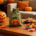 thumbnail image 6 of Voglyf Halloween Burlap Drawstring Gift Bags 5.5X4 Inch, Pumpkin Ghost Print Small Linen Goodie Candy Pouches, Gift Sacks for Thanksgiving Party Favors Trick or Treat Candy Packaging(B), 6 of 8
