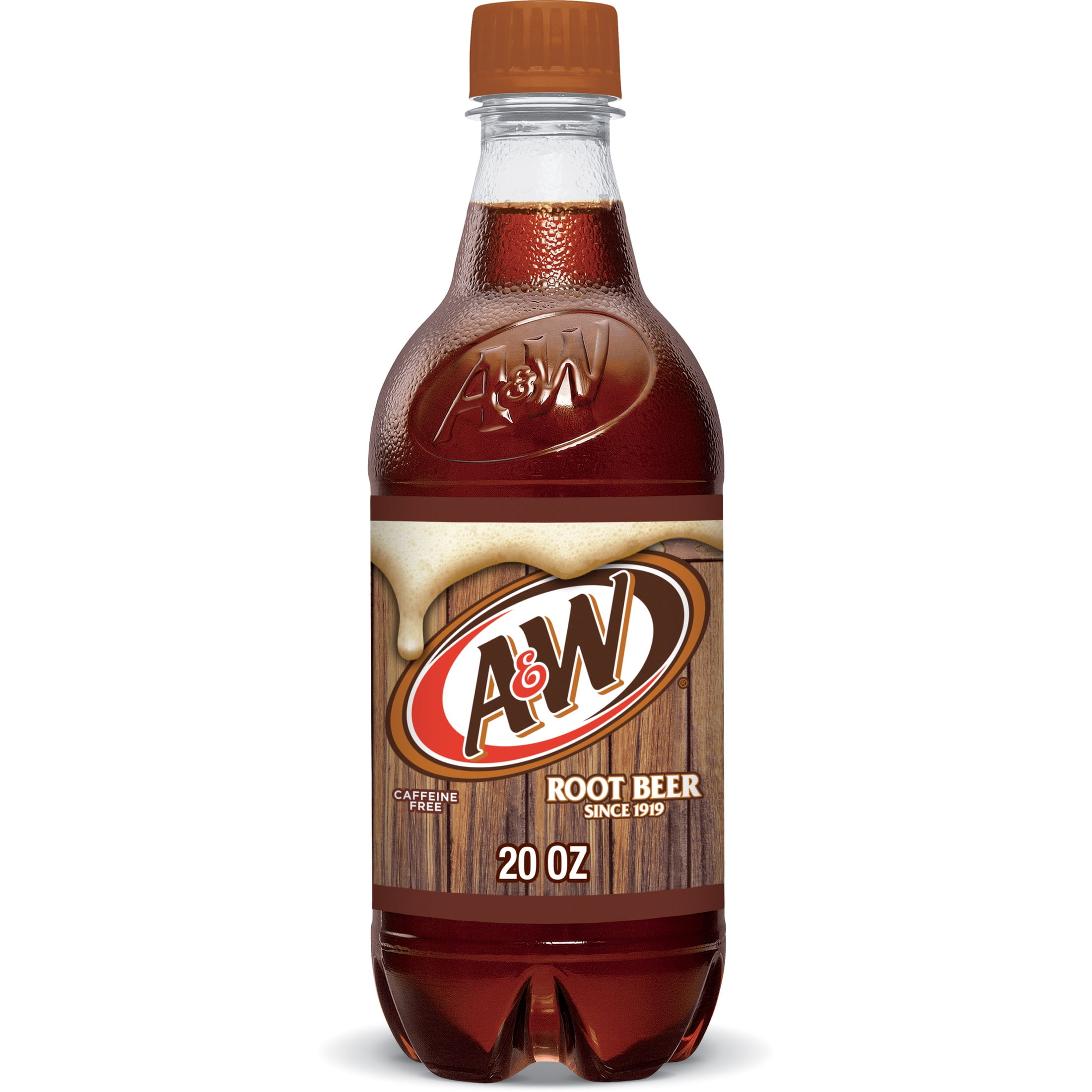 (5 pack) A&W Root Beer Soda Pop, 20 fl oz, Bottle