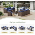 thumbnail image 7 of Aoxun 10 Piece Patio Furniture Set Wicker Rattan Patio Conversation Set Outdoor Sectional Sofa Set with Coffee Table and 4” Thickened Cushions, Blue(Waterproof Cover Included), 7 of 7