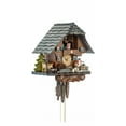 thumbnail image 3 of Cuckoo Clock Black Forest house with moving wood sawer and mill wheel KA 3702, 3 of 4