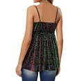 thumbnail image 5 of Nlife Women Sexy V Neck Sparkle Shimmer Dressy Glitter Cami Tank Top, 5 of 7