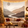 thumbnail image 3 of Neutral Minimalist Mountain Landscape with Round Sun, Calming Boho Art for Nature Lovers, Nature Inspired Decor, Housewarming Gift Tapestry Wall Hanging for Bedroom and Living Room, 3 of 7