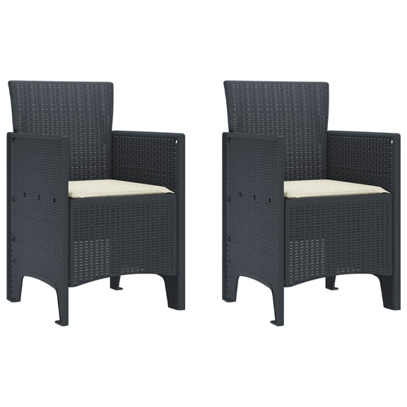 vidaXL Garden Chair 2 pcs Anthracite Polypropylene