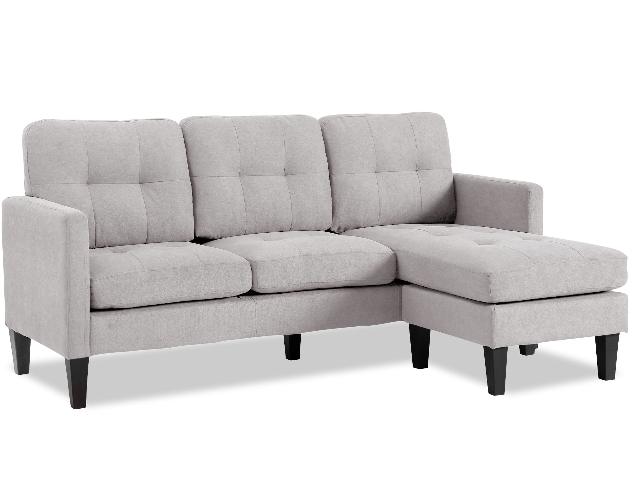 Haverchair Modern Sectional Sofa Couch with Reversible Chaise L-Shaped Couch for Living Room,LIGHT GRAY