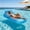 Blue, variant on Adult Inflatable Pool Lounge Float Chair, Extra Thick Water Floating Mat with Headrest & Cup Holders, Relaxing Float for Swimming Pool Lake Beach - 68.9" x 29.5"(Clear)