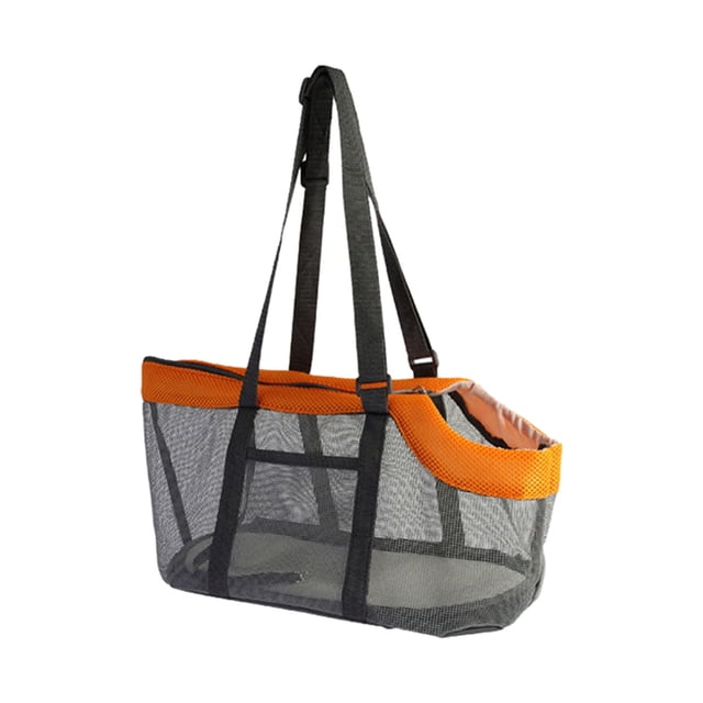 Bolsa de transporte para mascotas, bolsa de viaje, transpirable, cómoda, portátil, bolsa de mano para perros pequeños, gatos, senderismo, conejitos, naranja gris