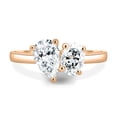 thumbnail image 2 of ESTE ORIGIN 4.00Ct Toi Et Moi Oval & Pear Cut Moissanite Engagement Ring – Dual Center Stones, 2mm Band in 10K Rose Gold for Women, 2 of 8