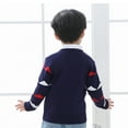 thumbnail image 5 of Godderr Kids Toddler Cardigan Sweater Knit Coats for Boys Baby Long Sleeve Cartoon V-Neck Knit Tops V -Neck Spring Autumn Winter Knit Cardigan Jacket Outerwear for 1-7Y, 5 of 8