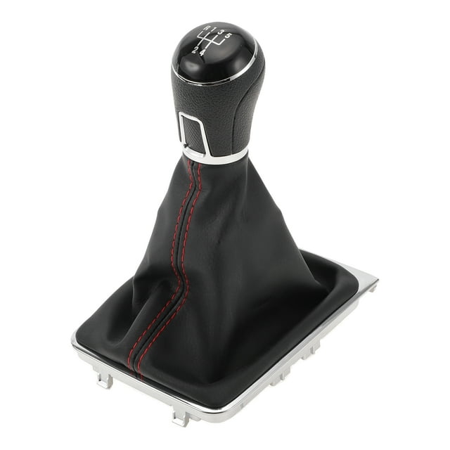 Perilla de cambio de marcha manual de 5 velocidades Unique Bargains con cubierta, palanca de cambio No.3AA711113A para VW Passat 2013-2021, plástico cuero sintético negro rojo, 1 Pc