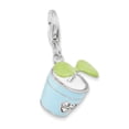 thumbnail image 2 of Amore La Vita Sterling Silver RH w/Lobster Clasp 3-D Enameled Potted Plant Charm, 2 of 2
