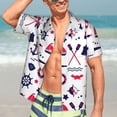 thumbnail image 7 of Disketp Hawaiian Shirts For Men,Sailing Marine Travel Print Mens Casual Short Sleeve Button Down Shirts Beach Shirt, 7 of 7