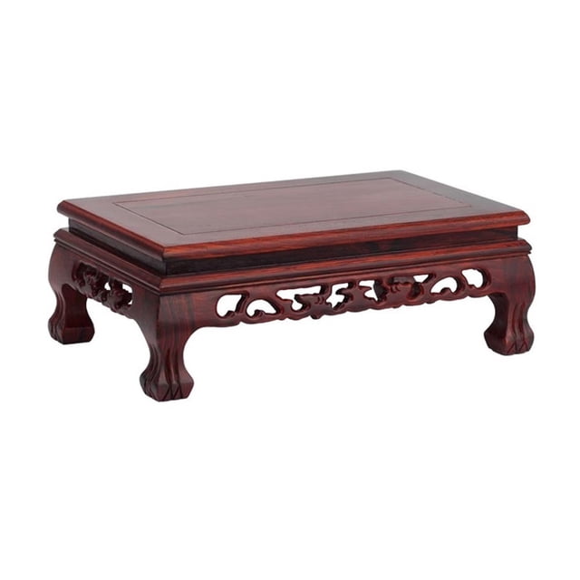 Hollow Out Carving Bonsai Display Stand, Rectangular Rosewood Decoration Bracket