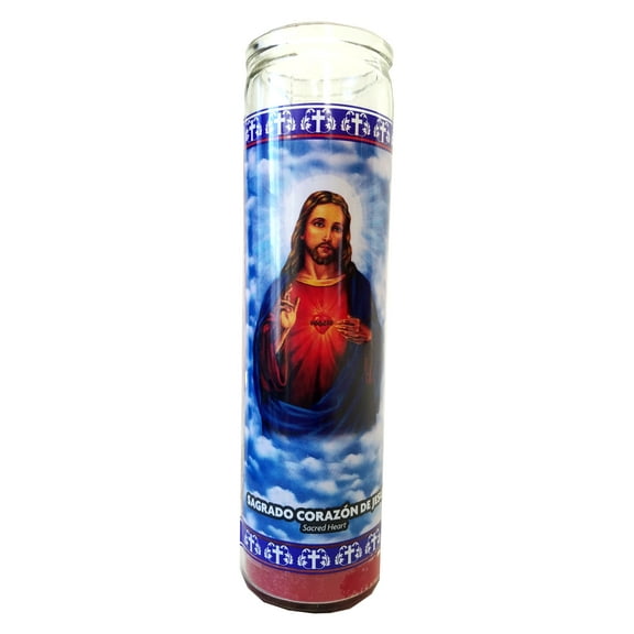 Sacred Heart (Sagrado Corazon de Jesus) Devotional Red Candle