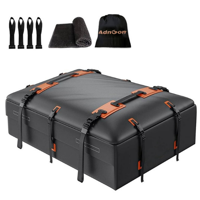 Adnoom Car Roof Bag 100% Waterproof Rooftop Cargo Carrier 21 Cubic feet Car  Luggage Storage Bag Anti-Slip Mat Fits All Vehicle with/Without Rack 