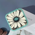 thumbnail image 4 of Creowell Flowers Painting Ink Mini Jewelry Travel Case with Necklace Hooks and Zipper Storage Box, Compact Size for Ring, Earring, Bridesmaid Gifts, and Travel Essential Green, 4 of 5