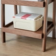 thumbnail image 4 of Ladder Bookshelf, Solid Oak Wood Standing Shelf 3-Tiers Ladder Bookshelf with Open Storage Floor Bookcase, Side Table for Bathroom, Living Room, Bedroom, Hallway, Patio, Kitchen, Walnut, 4 of 7