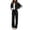Black, variant on Szluipve 2 Piece Sets for Women 2 Piece Tracksuit Outfit Color‑Block Half Zip Collar Sweatshirt & Side Stripe Wide Leg Pants Set Casual Loose Loungewear Suit for Daily Sport Gray XL