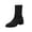 Black, variant on Knit Elastic Ankle Boots for Women's Chunky Block Heel Stretchy Sock Booties Slim Pointed Toe Low heeled Casual Fall Winter Lightweight Chelsea Short Boots Black 7(39)