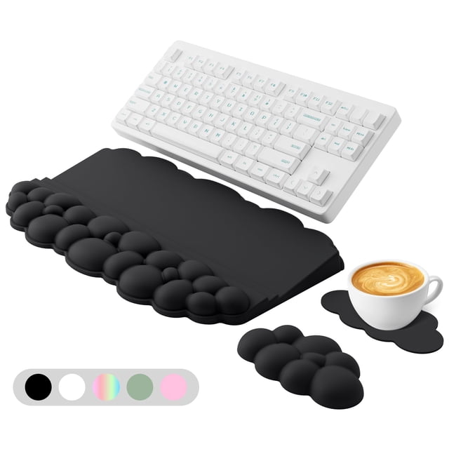 Soporte para teclado con reposamuñecas Cloud Memory Foam Black Lomil