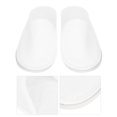 thumbnail image 2 of 10 pares para el hogar, el hotel, los viajes y el spa: pantuflas desechables ultra suaves y antideslizantes de color blanco con forro polar coral y relleno de 6 mm, 2 of 8