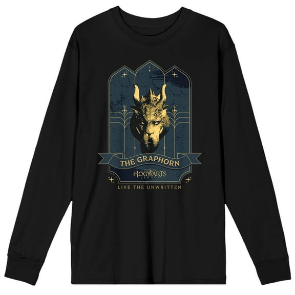 Hogwarts Legacy Graphorn Crew Neck Long Sleeve Men's Black Tee-Medium