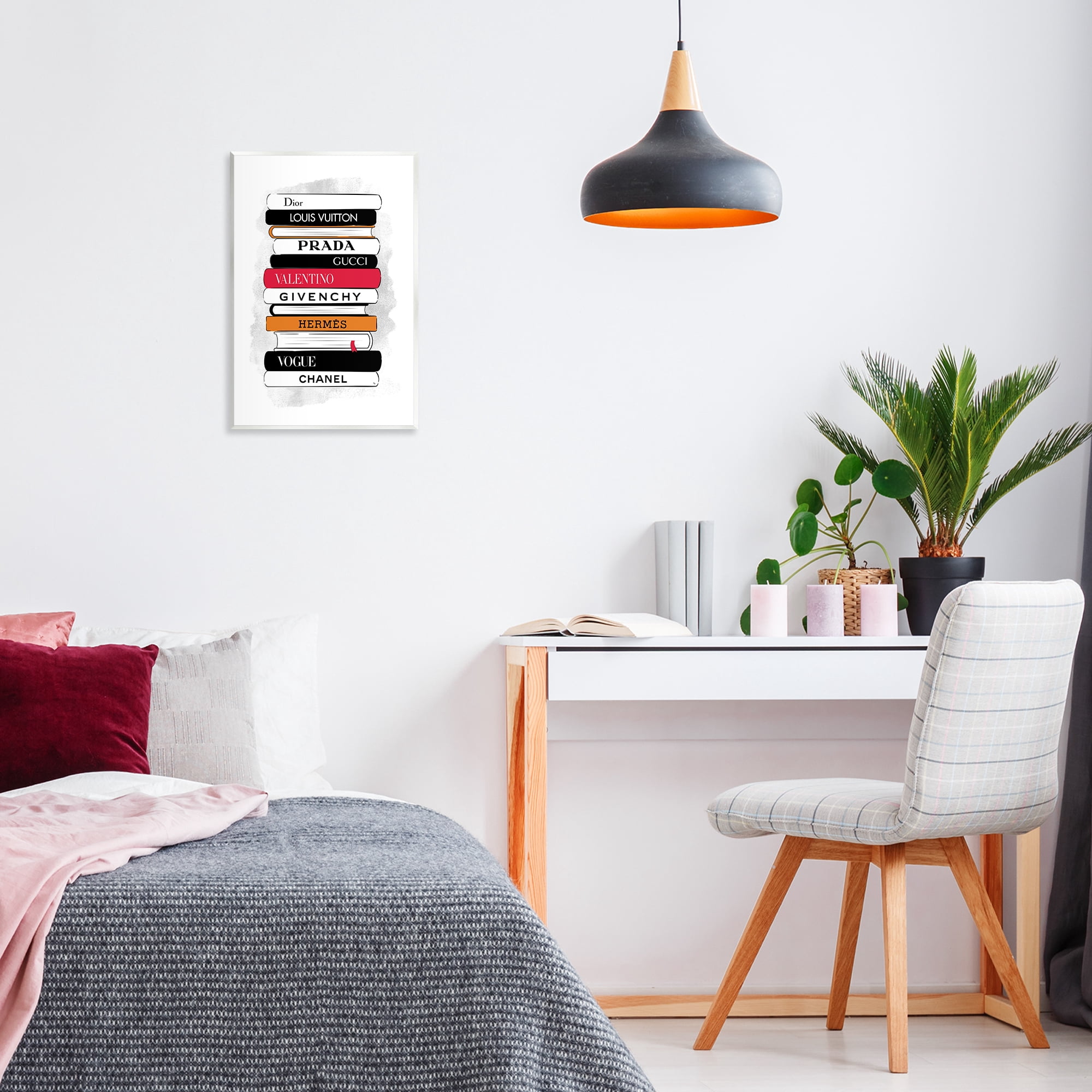 Stupell Industries Tall Fashion Bookstack Beauty & Fashion Painting Unframed Art Print Wall Art, 13 x 19