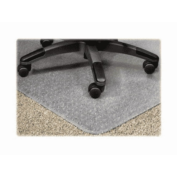 Lorell 25754 PlushMat Chair Mat 60" Length x 46" Width x 0.13" Thickness Overall - Vinyl - Clear