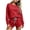 Red, variant on Ashirexll 2 Piece Sets for Women Solid Color Round Neck Long Sleeve Sweatshirt Top with Elastic Waist Jogger Pants Sporty Set