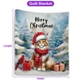 thumbnail image 5 of Merry Christmas Maine Coon Enjoys Catmas Winter Xmas Holiday Quilt Blanket Cat Lover Kitten Owner Gifts Cozy Comforter Throw Blanket - 02022, 5 of 5