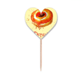 thumbnail image 1 of Acuarela pintada a mano donut naranja postre Etiqueta del corazón de la bandera del palillo de dientes, 1 of 3