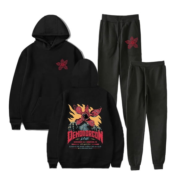 Eddie Munson The Demogorgon  hoodies suits pocket drawstring hoodies sweatshirt men/women Strap sports pants