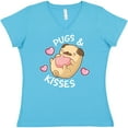 thumbnail image 3 of Inktastic Valentines Day Pugs and Kisses with Pink Hearts Women's V-Neck T-Shirt, 3 of 5