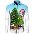thumbnail image 1 of Camisa hawaiana con tema navideño de Papá Noel para hombre, Tops informales Vintage, ropa de manga larga con estampado de flores en 3d, vacaciones Y2k, 1 of 4
