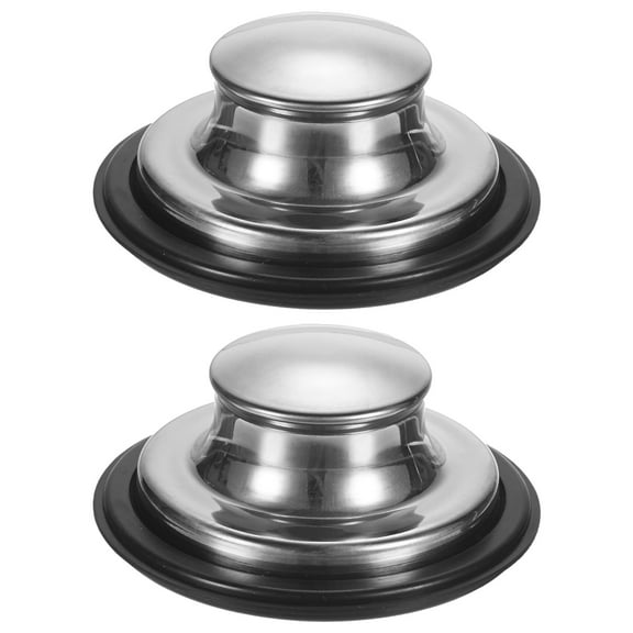 Uxcell 2-Pack Kitchen Sink Stopper, 3-3/8 Inch Stainless Steel Garbage Disposal Stopper, Universal Sink Plug Cover [Silver]
