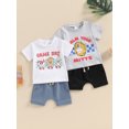 thumbnail image 3 of Suealasg Toddler Baby Boys Summer Outfits 6M 1T 2T 3T Short Sleeve Baseball Print Tops Elastic Waist Shorts 2Pcs Causal Sport Style Clothes, 3 of 9