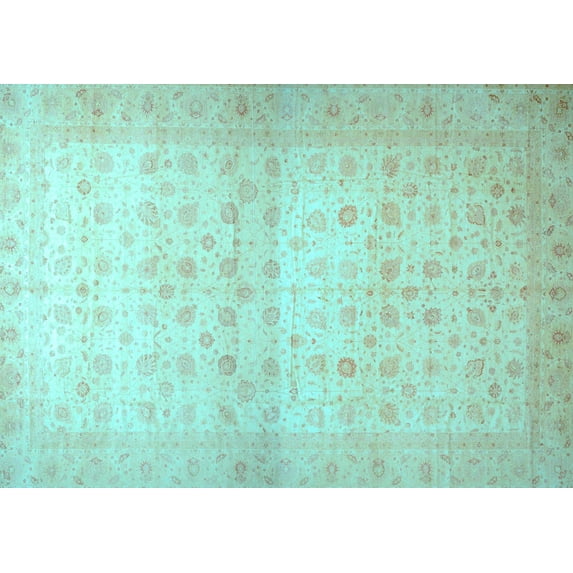 Ahgly Company Indoor Rectangle Oriental Light Blue Traditional Area Rugs, 3' x 5'